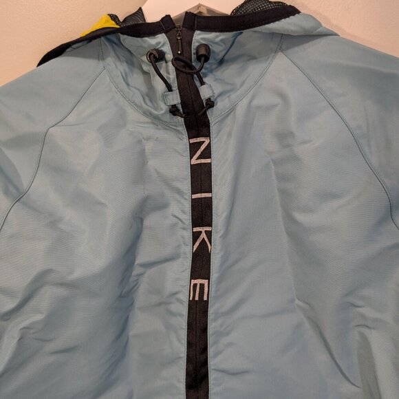 Vintage Nike Jacket Green Zip Hooded Windbreaker Pullover 90s - Size M(8-10) - Picture 5 of 6